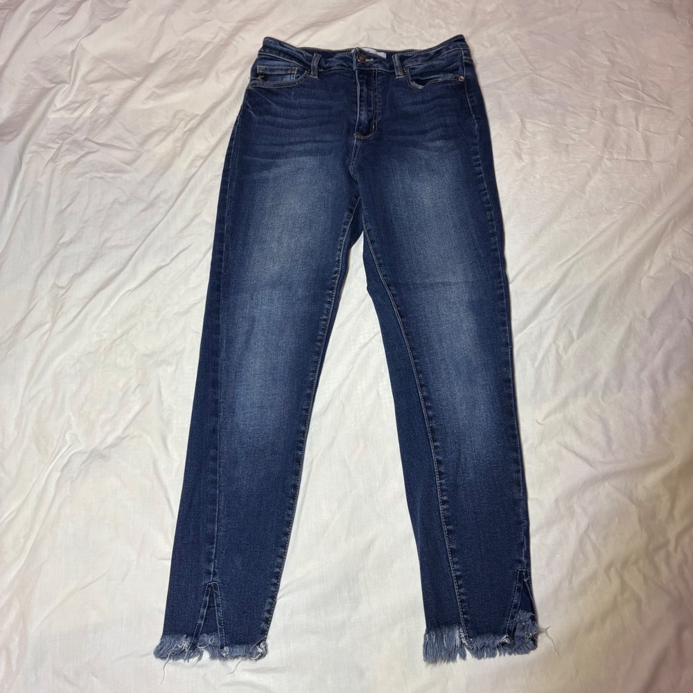 KanCan Jeans Women's Denim Distressed Frayed Hem Skinny Ankle Jeans Size 9/28